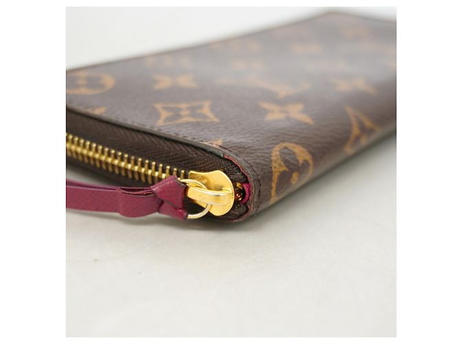 Louis Vuitton Monogram Portefeuille Clemence Long Wallet Marrone Fuschia - vista 5