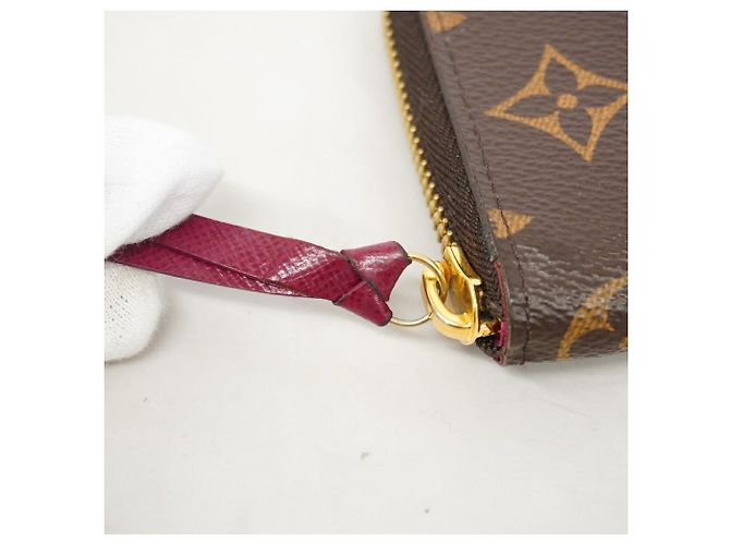 Louis Vuitton Monogram Portefeuille Clemence Long Wallet Marrone Fuschia - vista 7