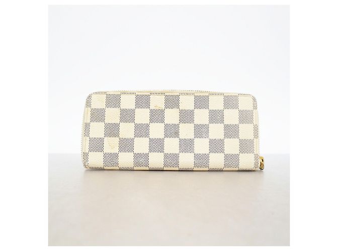 Louis Vuitton Damier Azur Portefeuille Clemence Long Wallet Bianco - vista 11