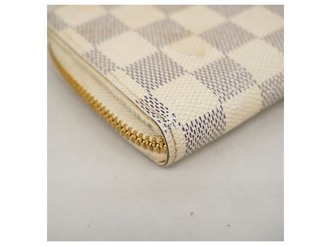 Louis Vuitton Damier Azur Portefeuille Clemence Long Wallet Bianco - vista 5