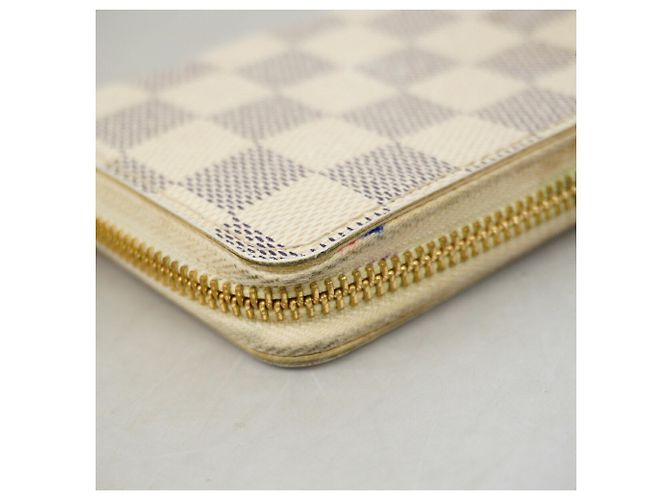 Louis Vuitton Damier Azur Portefeuille Clemence Long Wallet Bianco - vista 6