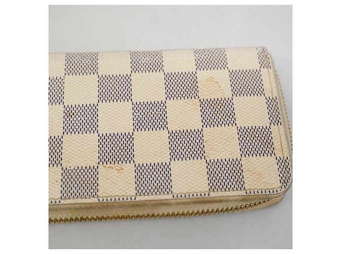Louis Vuitton Damier Azur Portefeuille Clemence Long Wallet Bianco - vista 8