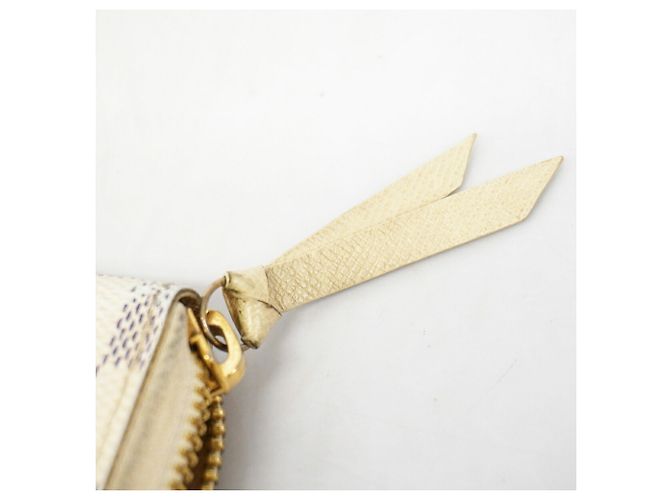 Louis Vuitton Damier Azur Portefeuille Clemence Long Wallet Bianco - vista 9