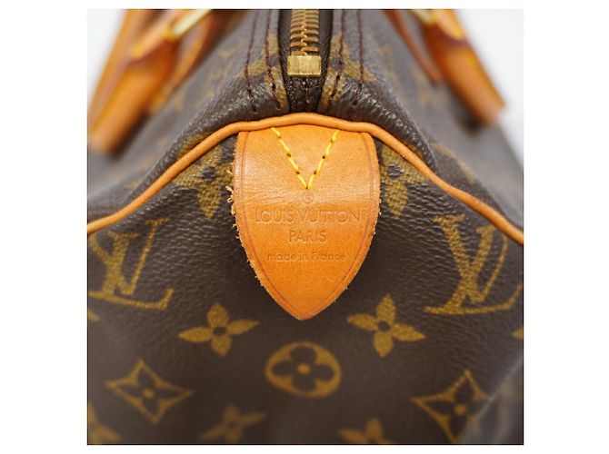 Sac à main Louis Vuitton Monogram Speedy 30 Marron - vue 5