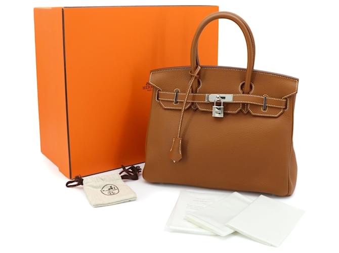 Hermès Borsa Hermes Birkin 30 Taurillon Clemence Marrone - vista 2