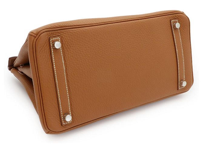 Hermès Borsa Hermes Birkin 30 Taurillon Clemence Marrone - vista 5