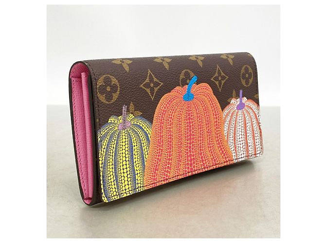 Louis Vuitton Monogram Pumpkin Portefeuille Sarah Long Wallet Marrone Multicolore - vista 2