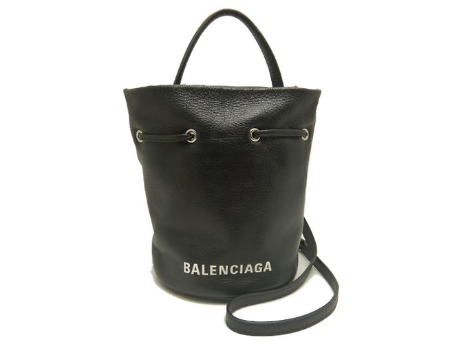 Borsa a tracolla con coulisse Balenciaga Everyday Nero - vista 2