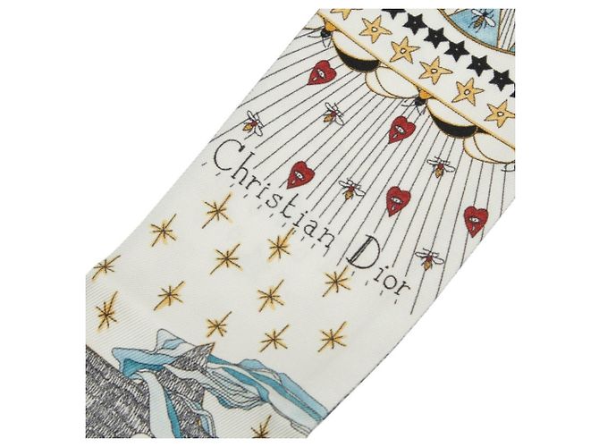 Sciarpa Christian Dior Dior Mitzah Tarot Toile Star Bianco Multicolore - vista 2