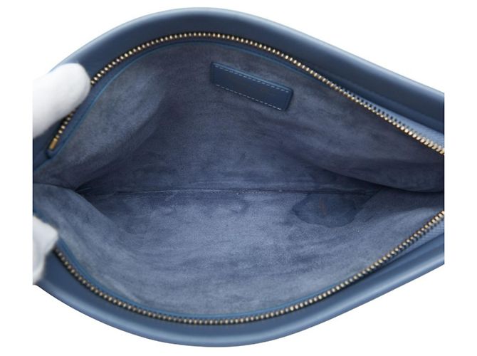 Clutch Christian Dior in pelle blu - vista 6