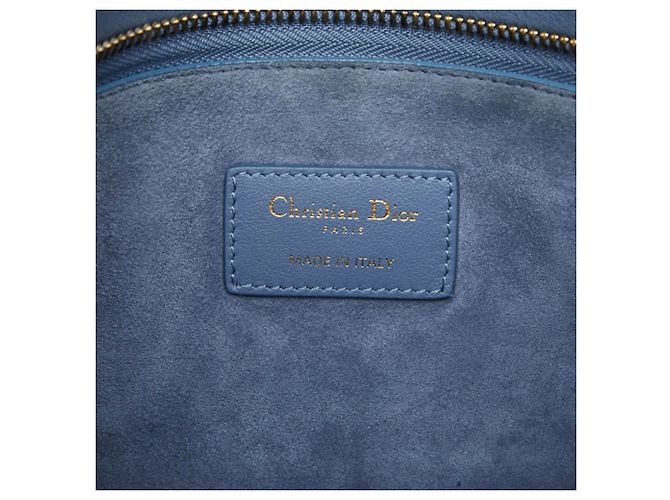Clutch Christian Dior in pelle blu - vista 7