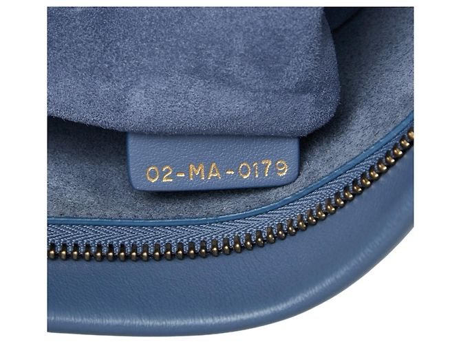 Clutch Christian Dior in pelle blu - vista 8