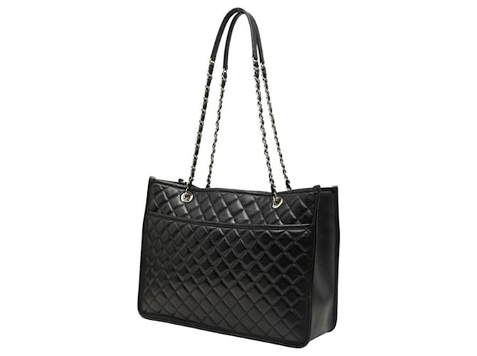 Borsa Tote Chanel Matelassé Coco Mark Chain Nero - vista 2