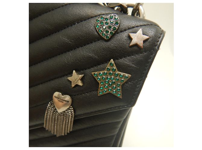 Borsa a tracolla 2-Way College in pelle nera Yves Saint Laurent Nero - vista 10