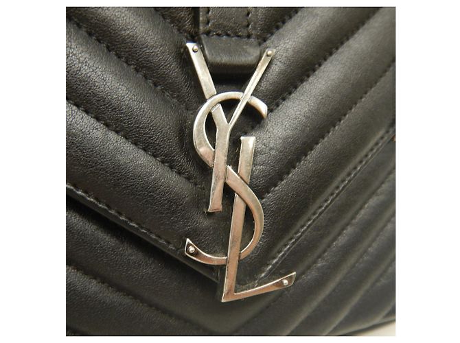 Borsa a tracolla 2-Way College in pelle nera Yves Saint Laurent Nero - vista 13
