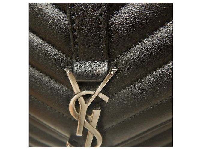 Borsa a tracolla 2-Way College in pelle nera Yves Saint Laurent Nero - vista 15