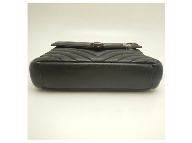 Borsa a tracolla 2-Way College in pelle nera Yves Saint Laurent Nero - vista 8