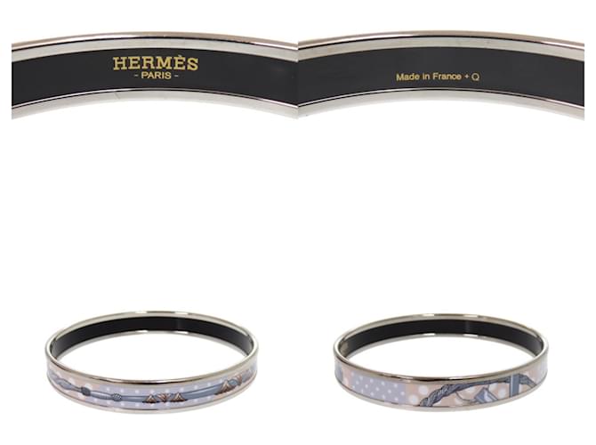 Bracciale Hermès Email PM Metallo Argento Blu - vista 3