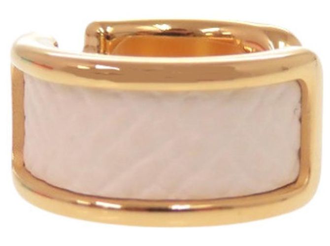 Hermès Hermes Olympe PM Ear Cuff aus Leder, weißgoldplattiert Golden - Ansicht 3
