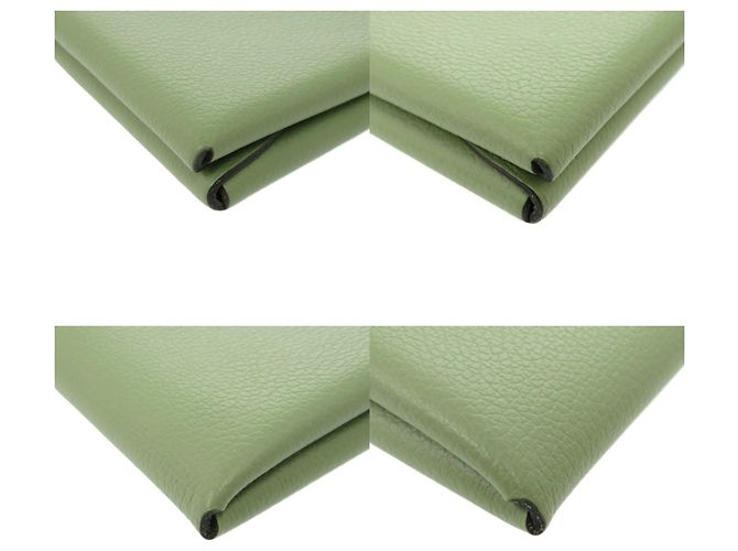 Hermès Tarjetero Hermes Calvi Duo Chevre Verde Verde claro - vista 3