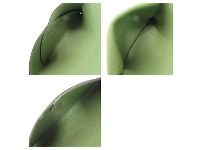 Hermès Tarjetero Hermes Calvi Duo Chevre Verde Verde claro - vista 6