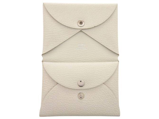 Hermès Tarjetero Hermes Calvi Duo Chevre Blanco - vista 6
