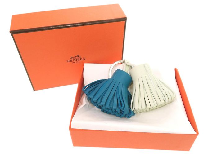 Hermès Hermes Carmen Unodos Agneau Milo Blue Schlüsselanhänger - Ansicht 2