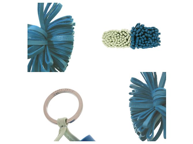 Hermès Hermes Carmen Unodos Agneau Milo Blue Schlüsselanhänger - Ansicht 4