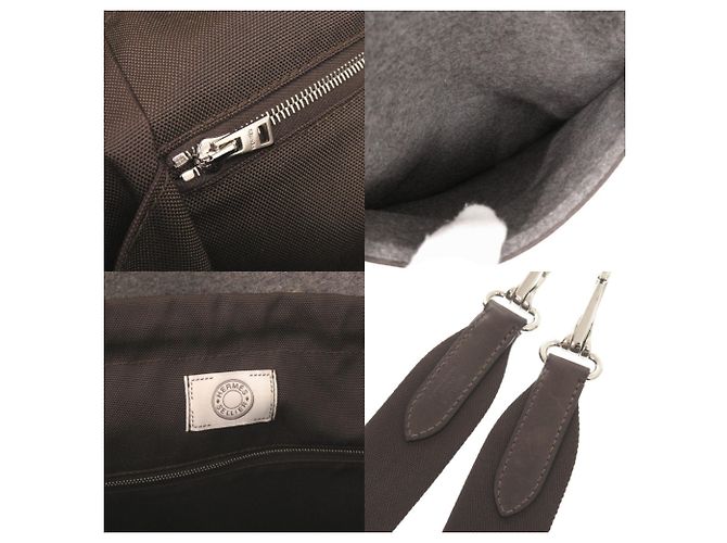 Hermès Hermes Sac de Pansage Groom Felt Tote Bag Marrone - vista 9