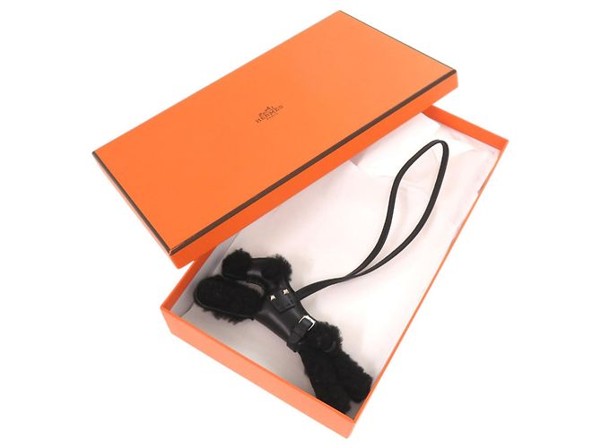 Hermès Charm per borsa Hermes Badi So Black Mouton Agneau Milo Nero - vista 2