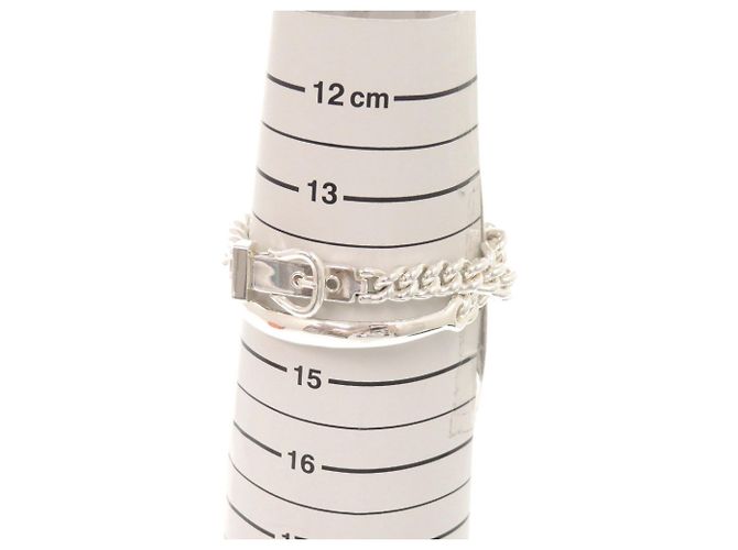 Hermès Boucles Sellier Inflexible Double Tour Bracelet Argento - vista 9