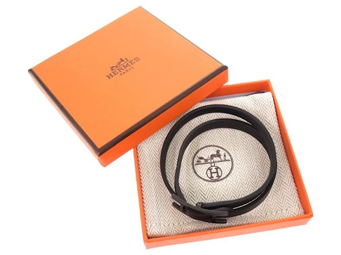 Hermès Pulsera Behapi Double Tour Hermes Negro - vista 2