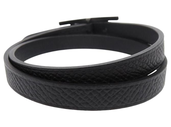 Hermès Pulsera Behapi Double Tour Hermes Negro - vista 3