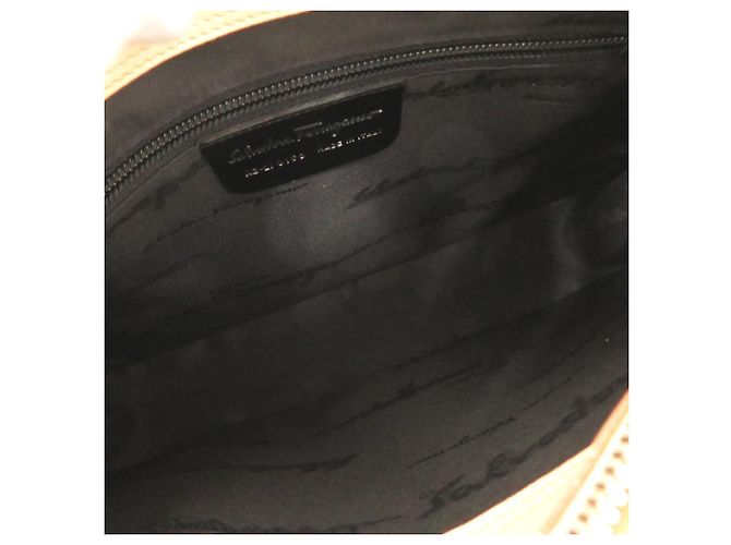 Borsa a tracolla in pelle Gancini Salvatore Ferragamo Beige - vista 6