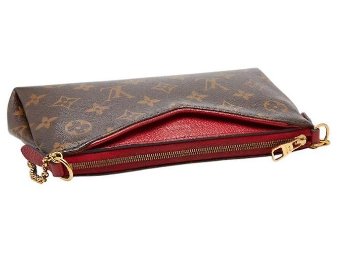 Borsa a mano con catena Louis Vuitton Monogram Pallas Clutch Marrone Rosso Fuschia Monogramma - vista 8