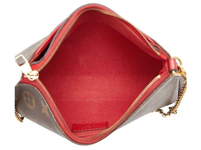 Borsa a mano con catena Louis Vuitton Monogram Pallas Clutch Marrone Rosso Fuschia Monogramma - vista 9