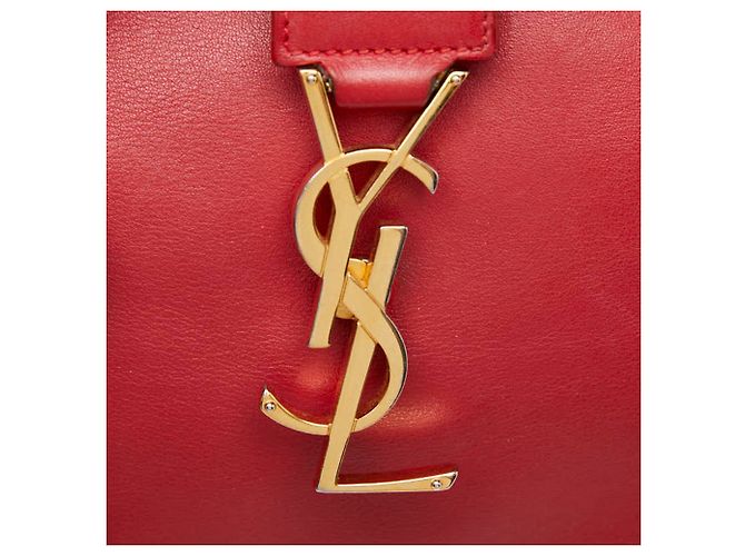Borsa a mano Saint Laurent Baby Monogram Cabas Rosso - vista 13