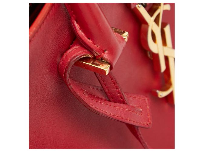 Borsa a mano Saint Laurent Baby Monogram Cabas Rosso - vista 8