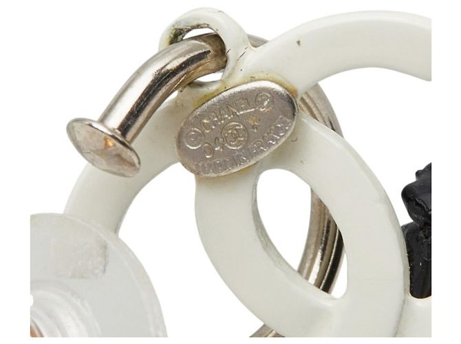 Orecchini Chanel Coco Mark Camellia Swing Nero Bianco - vista 4