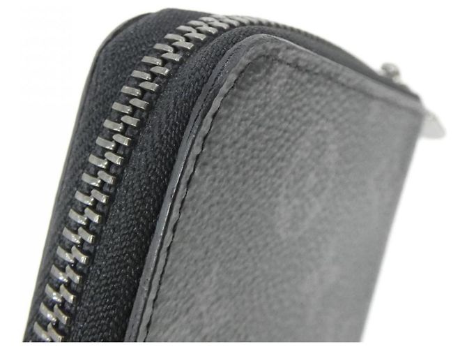 Louis Vuitton Monogram Eclipse Zippy Wallet Vertical Nero - vista 3