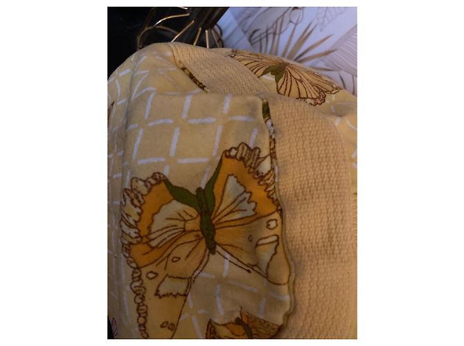 Borsa Bucket Hermès Paris con motivo a farfalla Bianco Verde Giallo - vista 6