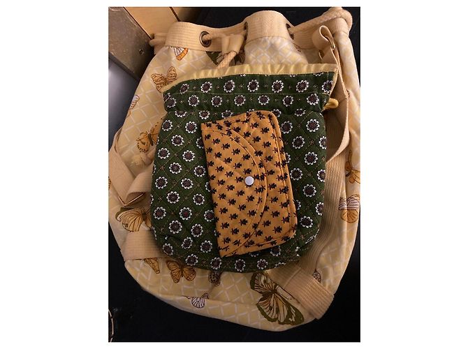 Borsa Bucket Hermès Paris con motivo a farfalla Bianco Verde Giallo - vista 10