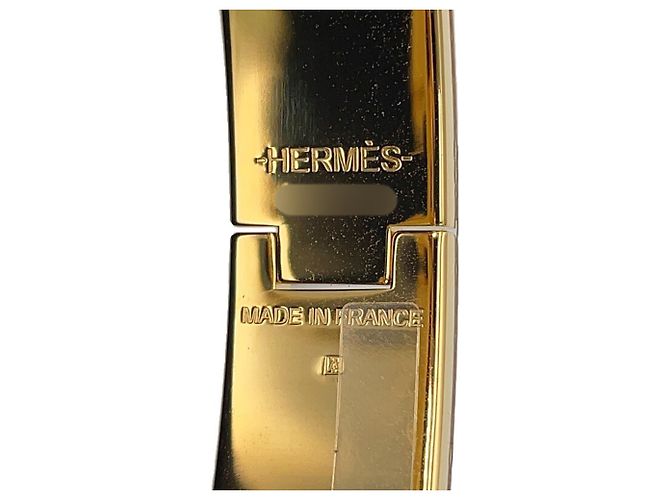Hermès Hermes Click H Armband mit Anhänger Schwarz Golden - Ansicht 11