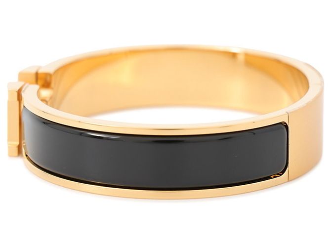 Hermès Hermes Click H Armband mit Anhänger Schwarz Golden - Ansicht 2