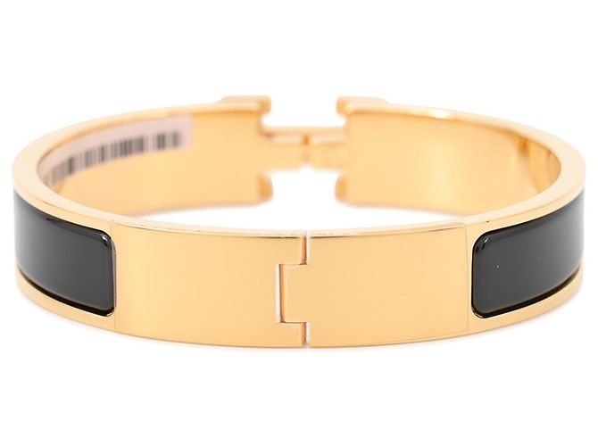Hermès Hermes Click H Armband mit Anhänger Schwarz Golden - Ansicht 3