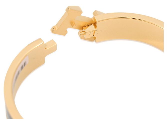 Hermès Hermes Click H Armband mit Anhänger Schwarz Golden - Ansicht 6