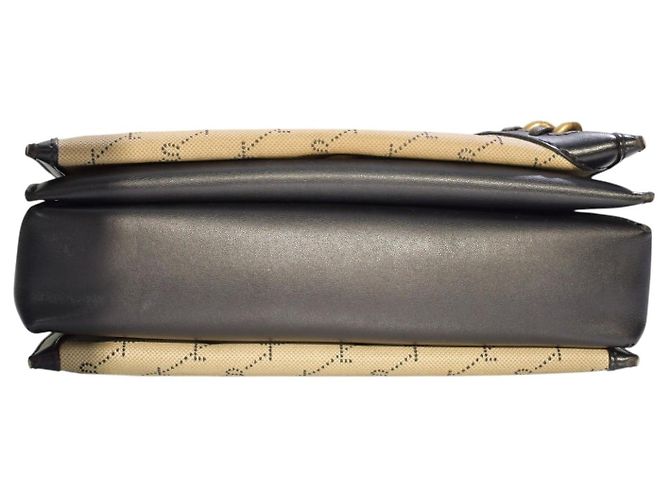 Stella Mc Cartney Borsa a tracolla Falabella con patta e catena in tela monogram STELLA MCCARTNEY Nero Beige - vista 11