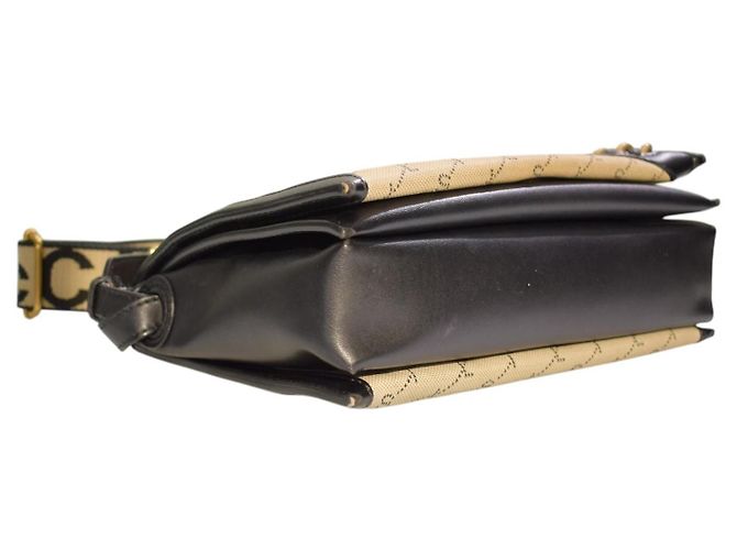 Stella Mc Cartney Borsa a tracolla Falabella con patta e catena in tela monogram STELLA MCCARTNEY Nero Beige - vista 12