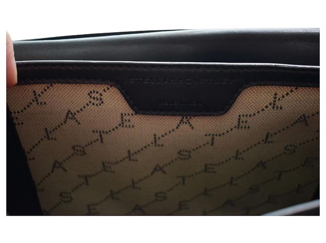 Stella Mc Cartney Borsa a tracolla Falabella con patta e catena in tela monogram STELLA MCCARTNEY Nero Beige - vista 16