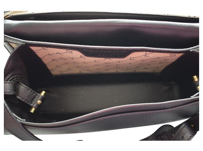 Stella Mc Cartney Borsa a tracolla Falabella con patta e catena in tela monogram STELLA MCCARTNEY Nero Beige - vista 17